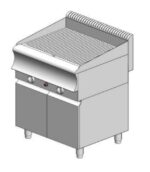 Πλατώ αερίου ραβδωτό - με ερμάριο - διπλό - 750x700x860mm - 15,8 kW - Visvardis PG270R ER CAT