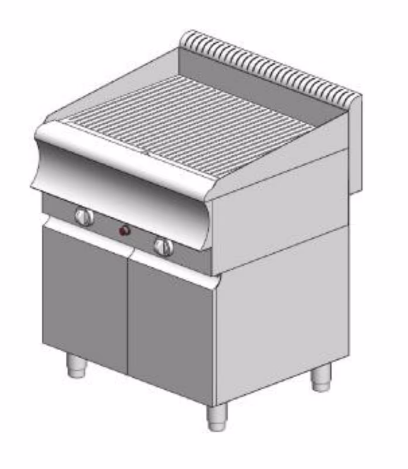 PG270R ER CAT Gas-Platte gerippt - mit Schrank - doppelt - 750x900x860mm - 19 kW - Visvardis PG290R ER CAT – Bild 1