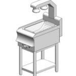 Potato station with base - 400x600x860mm - 350 W - with radiation lamps - Visvardis SP160BS CAT