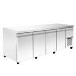Refrigerated counter with cooling unit - 2090x800x880mm - with 3 doors + 1 drawer - Capacity: 730 L – PA 80 209M - Image 4