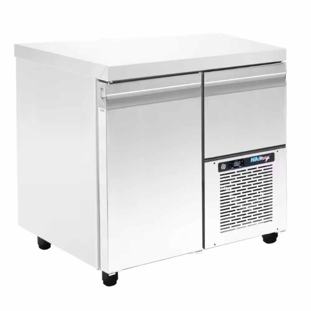 2025_PA-GN-089M-2-1 Gewerblicher Tiefkühltisch mit Kühlaggregat - 890x600x880mm - 1 Tür + 1 Schublade - 160L Fassungsvermögen – PA 60 089MF – Bild 1