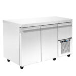 Πάγκος συντήρησης με ψυκτικό μηχάνημα 1340x600x880mm - με 2 πόρτες + 1 συρτάρι - Χωρητικότητα 305 Lt – PA 60 134M