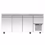 Kühltisch mit Kühlaggregat - 2090x700x880mm - mit 3 Türen + 1 Schublade - Fassungsvermögen: 620 L – PA 70 209M