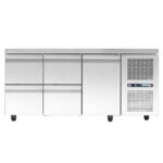 Refrigerated counter with cooling unit - 1850×600×880mm - with 4 drawers + 1 door - Capacity: 379 L - Image 2