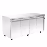 Gewerblicher Tiefkühltisch ohne Kühlaggregat - 1950x600x880mm - mit 4 Türen - 503L Fassungsvermögen – PA 60 195AF