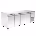 Kühltisch mit Kühlaggregat - 2240x700x880mm - mit 4 Türen + 1 Schublade - Fassungsvermögen: 690 L - PA GN 224M