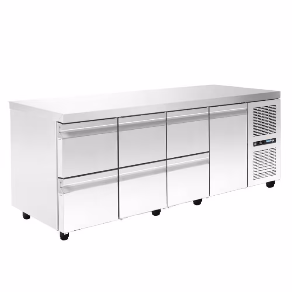 2025_PA-GN-230M2220-2-1 Gewerblicher Kühltisch mit Kühlaggregat - 2300x600x880mm - 6 Schubladen + 1 Tür - 503L Fassungsvermögen – PA 60 230M2220 – Bild 1