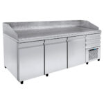 Πάγκος συντήρησης Πίτσας - 2100x800x1100mm - με 2 πόρτες + 3 συρτάρια - Χωρητικότητα 622 Lt - PA PI 209M3