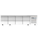 Low-profile freezer counter with cooling unit - 2240x700x640mm - with 8 drawers - Capacity: 458 L – PA XA 224MF - Image 2