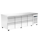 Πάγκος χαμηλός κατάψυξη με μηχανή - 2240x700x640 - με 8 συρτάρια - Χωρητικότητα 458 Lt – PA XA 224MF