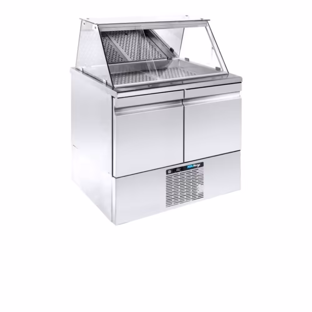 2025_PS-GN-089KT Gewerbliche Fischkühlvitrine - 890x700x1300mm - mit 2 Türen - 195L Fassungsvermögen – PS GN 089KT – Bild 1