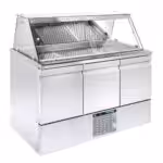 Gewerblicher Fisch-Lagerkühlschrank mit Kühlaggregat - 1340x700x1300mm - mit 3 Türen - 312L Fassungsvermögen – PS GN 134KT