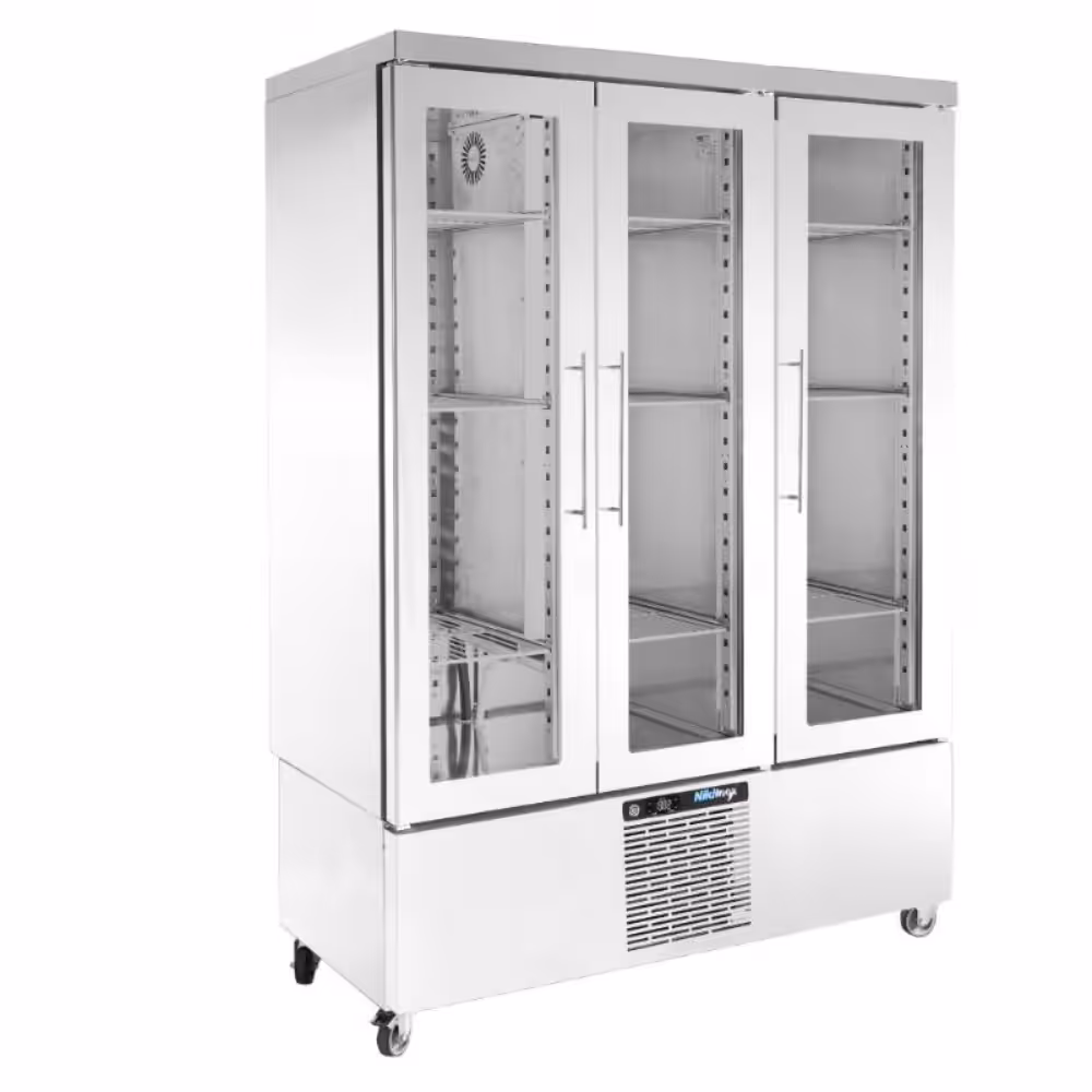 2025_TH-GN-134KG Gewerbekühlschrank mit 3 Glastüren - 1340x700x1910mm - Fassungsvermögen: 907 L – TH GN 134KG – Bild 1