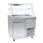 Refrigerated salad display counter - 890x800x1290mm - with 1 door + 1 drawer - Capacity: 195 L – VI XA 089M