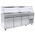 Ψυγείο-Βιτρίνα σαλατών - 1570x800x1290mm - 18 GN 1/4 - με 2 πόρτες + 1 συρτάρι - Χωρητικότητα 520 Lt – VI XA 157M - Image 3