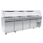 Refrigerated salad display counter - 2240x800x1290mm - with 4 doors + 1 drawer - 24 x GN 1/4 - Capacity: 770 L – VI XA 224M