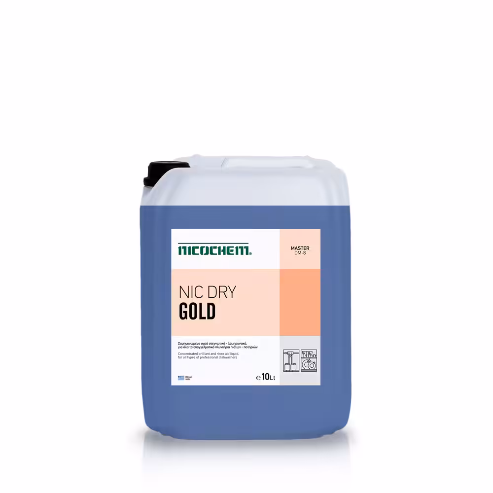 NIC-DRY-GOLD Nic Dry Gold Professional Klarspüler Spülmaschine Flüssig - 10 Liter Kanister – Bild 1