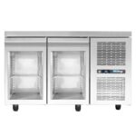 Refrigerated counter with cooling unit - 1400x700x880mm - with 2 glass doors - Capacity: 287 L – PA GN 140MGG - Image 2
