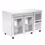 Kühltisch mit Kühlaggregat - 1400x700x880mm - mit 2 Glastüren - Fassungsvermögen: 287 L – PA GN 140MGG