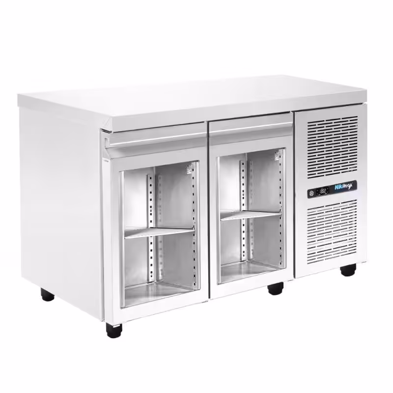 PA-GN-140MGG-2 Kühltisch mit Kühlaggregat - 1400x700x880mm - mit 2 Glastüren - Fassungsvermögen: 287 L – PA GN 140MGG – Bild 1