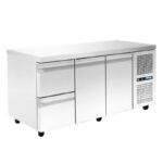 Refrigerated counter - 1850x700x880mm - with 2 doors + 2 drawers - Capacity: 458 L – PA GN 185M200