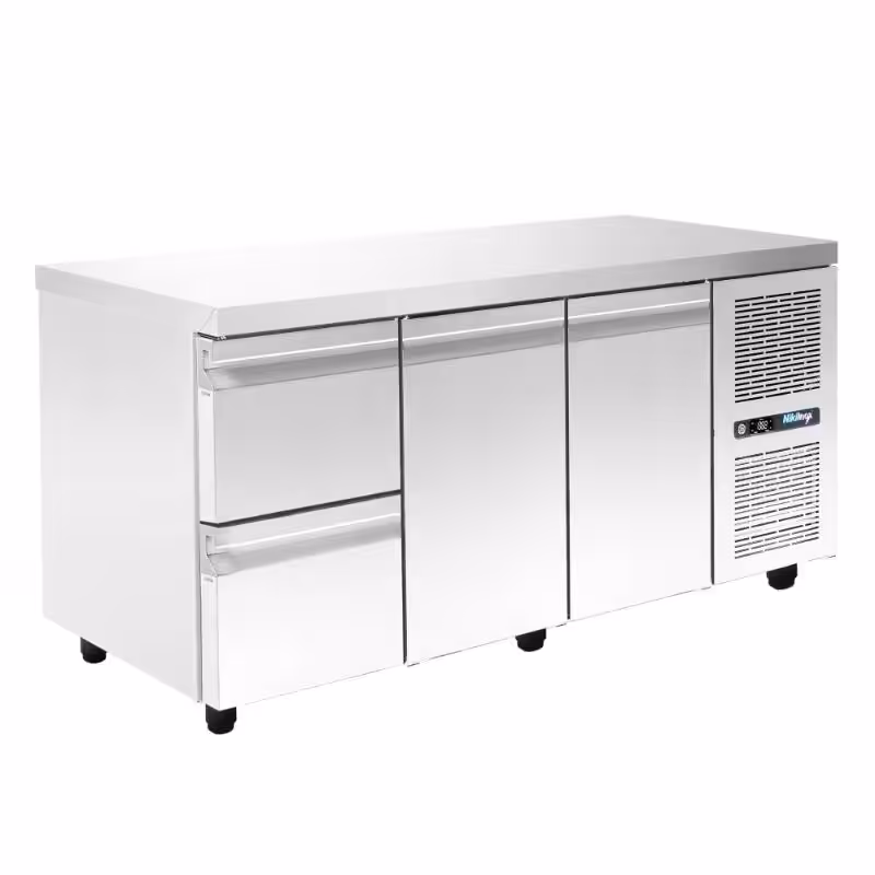 PA-GN-185M200-2 Kühltisch - 1850x700x880mm - mit 2 Türen + 2 Schubladen - Fassungsvermögen: 458 L – PA GN 185M200 – Bild 1