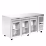 Kühltisch mit Kühlaggregat - 1850x700x880mm - mit 3 Glastüren - Fassungsvermögen: 458 L – PA GN 185MGGG