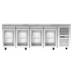 Refrigerated counter with cooling unit - 1400x700x880mm - with 2 glass doors - Capacity: 287 L – PA GN 140MGG - Image 6