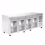 Kühltisch mit Kühlaggregat - 2300x700x880mm - mit 4 Glastüren - Fassungsvermögen: 610 L - PA GN 230MGGGG