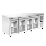 Refrigerated counter with cooling unit - 2300x700x880mm - with 4 glass doors - Capacity: 610 L - PA GN 230MGGGG