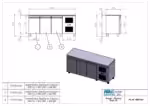 Gewerblicher Kühltisch mit Kühlaggregat - 1850x600x880mm - 3 Türen - 379L Fassungsvermögen – PA 60 185M – Bild 3