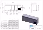 Gewerblicher Kühltisch mit Kühlaggregat - 2240x600x880mm - 4 Türen + 1 Schublade - 570L Fassungsvermögen – PA 60 224M – Bild 3