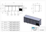 Πάγκος συντήρησης με ψυκτικό μηχάνημα - 2240x600x880mm - με 4 πόρτες + 1 συρτάρι - Χωρητικότητα 570 Lt – PA 60 224M - Image 3