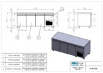 Refrigerated counter with cooling unit - 2090x800x880mm - with 3 doors + 1 drawer - Capacity: 730 L – PA 80 209M - Image 3