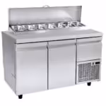 Kühltisch mit Aufsatz - 1340x700x100mm - mit 2 Türen + 1 Schublade - Fassungsvermögen: 312 L – PA GN 134ML