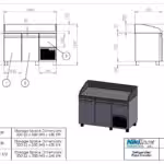 Pizza-Kühltisch - 1340x700x110mm - mit 2 Türen + 1 Schublade - Fassungsvermögen: 312 L - PA PI 134M