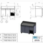 Refrigerated pizza counter - 1340x700x110mm - with 2 doors + 1 drawer - Capacity: 312 L - PA PI 134M