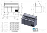 Refrigerated salad display counter - 1790x800x1290mm - 20 x GN 1/4 - with 3 doors + 1 drawer - Capacity: 690 L – VI XA 179M - Image 2