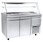 Ψυγείο-Βιτρίνα σαλατών - 1570x800x1290mm - 18 GN 1/4 - με 2 πόρτες + 1 συρτάρι - Χωρητικότητα 520 Lt – VI XA 157M