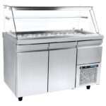 Refrigerated salad display counter - 1570x800x1290mm - 18 x GN 1/4 - with 2 doors + 1 drawer - Capacity: 520 L – VI XA 157M
