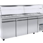Ψυγείο-βιτρίνα σαλατών με αέρα - 2090x700x1290mm - 19 GN 1/4 - με 3 πόρτες + 1 συρτάρι -  VI 70 209M