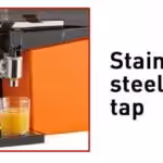 Edelstahl-Selbstbedienungsarmatur für die automatische Orangenpresse Zumoval Minimatic, Minimax